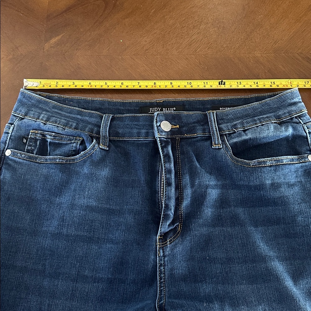 Judy Blue Dark Wash Straight Leg Boyfriend Jeans - Picture 3 of 6